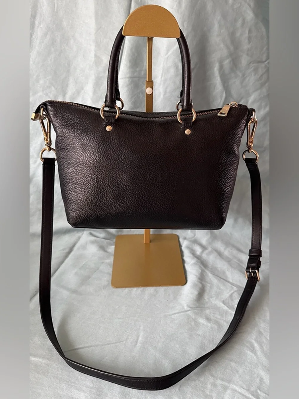 COACH Mini Emma Satchel (F31466) Pebbled Leather with Cherry Charm - Picture 2 of 13